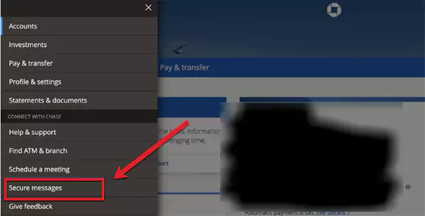Secure messages on chase website