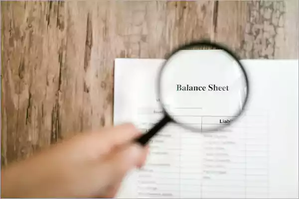 Balance sheet showcasing the accounting equation