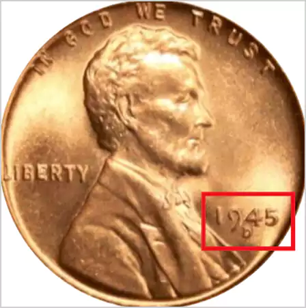 1945 Wheat Penny Value D type