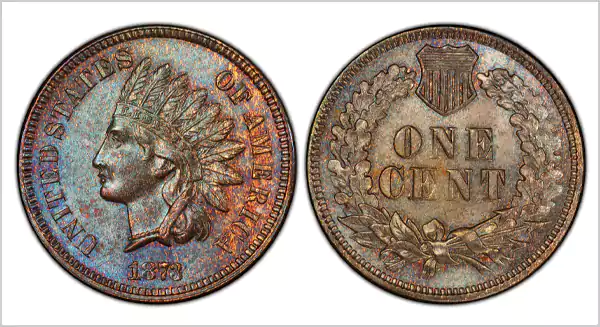 1873 Indian Head Cent Penny Double Liberty