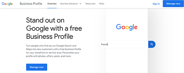 GBP main page