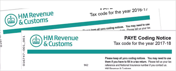 Tax codes by HMRC
