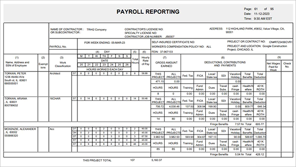 government certified payroll