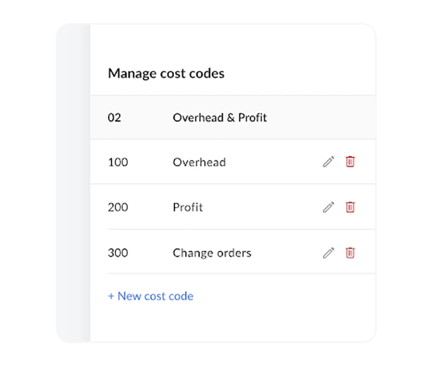 cost codes